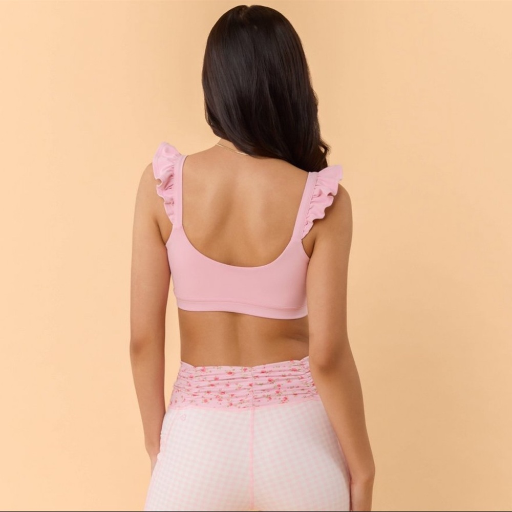 Blogilates Women's Ruffle Corset Sports Bra - Pink S - Picture 4 of 13